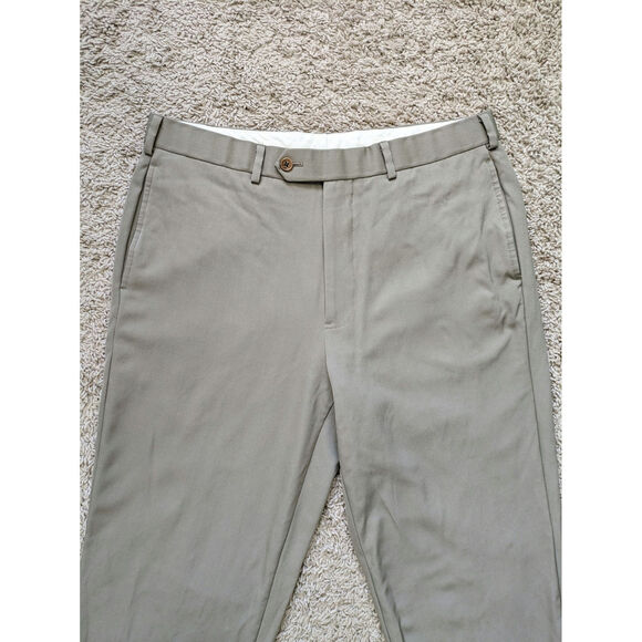 Brooks Brothers Trousers Mens Sz 35/32 Tan Wool Flat Front Madison Career Work - Picture 5 of 16